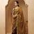 brown-maroon hnadcrafted bandhani pre-stitched silk saree