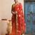 red-yellow handcrafted bandhani pre-stitched silk saree