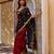 red-black handcrafted bandhani pre-stitched silk saree