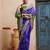 blue-green handcrafted bandhani pre-stitched silk saree
