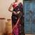 pink-black handcrafted bandhani pre-stitched silk saree