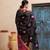 pink-black handcrafted bandhani pre-stitched silk saree