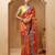 red-yellow handcrafted bandhani pre-stitched silk saree