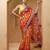 red-yellow handcrafted bandhani pre-stitched silk saree