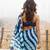blue ruffled pre-stitched leheriya chiffon saree