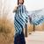 blue ruffled pre-stitched leheriya chiffon saree