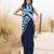 blue ruffled pre-stitched leheriya chiffon saree