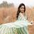 green & yellow ruffled pre-stitched leheriya chiffon saree