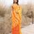 orange & yellow ruffled pre-stitched leheriya chiffon saree