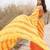 orange & yellow ruffled pre-stitched leheriya chiffon saree