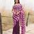 wine & pink ruffled pre-stitched leheriya chiffon saree
