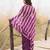 wine & pink ruffled pre-stitched leheriya chiffon saree