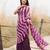 wine & pink ruffled pre-stitched leheriya chiffon saree