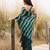 Green ruffled pre-stitched leheriya chiffon saree