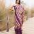 wine & beige ruffled pre-stitched leheriya chiffon saree