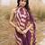 wine & beige ruffled pre-stitched leheriya chiffon saree