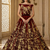 Maroon Flower Fancy Embroidered With Sequin Zari And Thread Embroidered Velvet Lehanga Choli