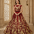 Red Flower Fancy Embroidered With Sequin Zari And Thread Embroidered Velvet Lehanga Choli