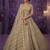 Golden Detailed HandWith Motif HandAnd Crystal Pipe Sequins And Thread Net Lehanga Choli