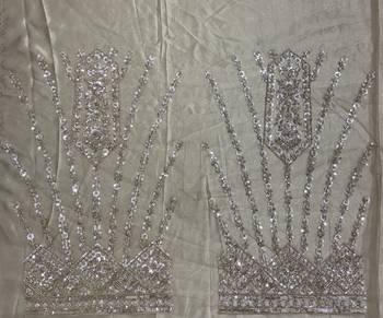 Golden Color Detailed Handwork With Motif Handwork And Crystal Pipe Work,Sequins And Thread Work Net Lehanga Choli 3