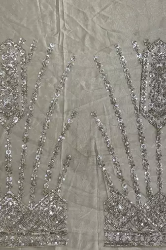 Golden Color Detailed Handwork With Motif Handwork And Crystal Pipe Work,Sequins And Thread Work Net Lehanga Choli