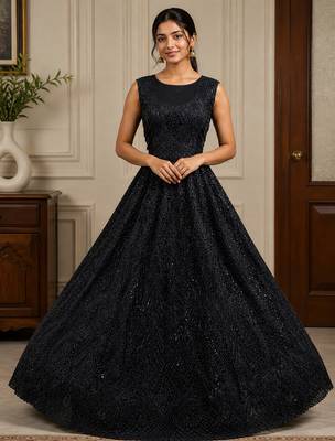 Black Color Embroidery,Sequins,Pati,Dori And Zircon Diamond Work Net Lehenga choli 2