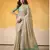 CREAM tissue silk blend saree with contrast border & matching blouse