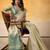 CREAM tissue silk blend saree with contrast border & matching blouse