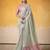 GREEN tissue silk blend saree with contrast border & matching blouse
