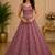 Pink Multi Thread Sequin Zari Embroidery Zircon Studded Net Lehenga Choli