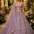 Lavender Sequins Flower Pattern Multi Thread Fancy Embroidery Heavy Net Lehenga Choli
