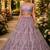 Lavender Sequins Flower Pattern Multi Thread Fancy Embroidery Heavy Net Lehenga Choli