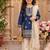 Traditional royal blue & gold embroidered girls' festive suit