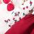 Red floral print net fit & flare girls dress