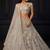 White Peacock Pattern Crafted Dori And Thread Zircon Studded Net Lehenga Choli