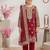 Elegant maroon georgette embroidered work girls' salwar suit set
