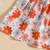 White floral printed cotton puff sleeve kids dress