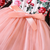 Pink floral printed net party wear kids dress