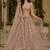 Peach Rainbow Sequins Thread Fancy Pattern Embroidery Dori Zircon Net Lehenga Choli