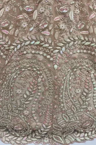 Peach Color Rainbow Sequins,Thread Work,Fancy Pattern Embroidery,Dori Work,Zircon Diamond Net Lehenga Choli