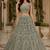 Sea Green Rainbow Sequins Thread Fancy Pattern Embroidery Dori Zircon Net Lehenga Choli