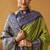 Olive silk blend pochampalli border and pallu
