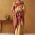 Beige silk blend pochampalli border and pallu