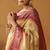 Beige silk blend pochampalli border and pallu