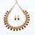 elegant maroon and gold mesh necklace set with matching earrings