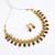 elegant multi-color and gold mesh necklace set with earrings