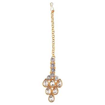 luxurious gold-plated kundan choker necklace set with earrings 3