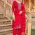 Red heavy vertican silk kurta pent dupatta set