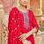 Red heavy vertican silk kurta pent dupatta set