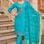 Sky blue heavy vertican silk kurta pent dupatta set